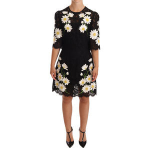 chinese dress ladies Dolce & Gabbana Black Floral Lace Embellished Mini Dress main image 0
